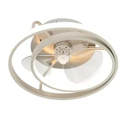 Plafondventilator staal 46.5cm incl. LED met afstandsbediening - Kees