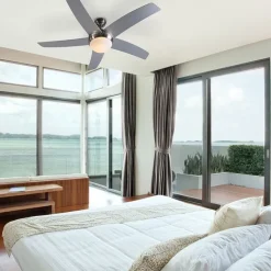 Plafondventilator staal 132cm met afstandsbediening - Cool