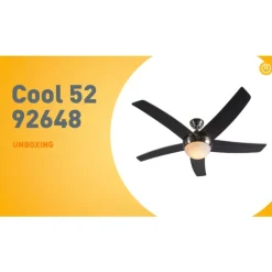 Plafondventilator staal 132cm met afstandsbediening - Cool