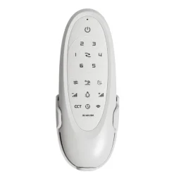 Plafondventilator voor buiten wit met hout print 91.3cm incl. LED dimbaar met afstandsbediening IP44 - Toledo