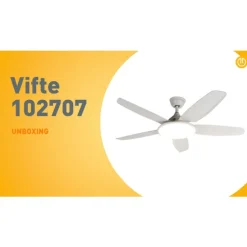 Plafondventilator wit 130cm incl. LED dimbaar met afstandsbediening - Vifte