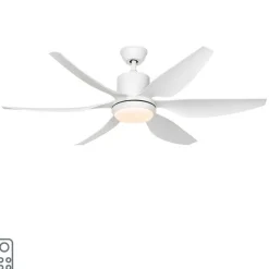 Plafondventilator wit 137cm incl. LED dimbaar met afstandsbediening - Tak