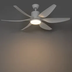 Plafondventilator wit 137cm incl. LED dimbaar met afstandsbediening - Tak