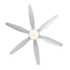 Plafondventilator wit 137cm incl. LED dimbaar met afstandsbediening - Tak