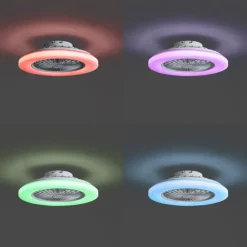 Plafondventilator wit 48.5cm incl. LED dimbaar RGB met afstandsbediening - Clemo