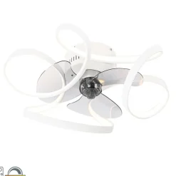 Plafondventilator wit 55cm incl. LED dimbaar met afstandsbediening - Mandy