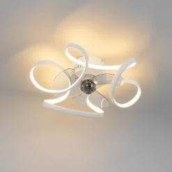 Plafondventilator wit 55cm incl. LED dimbaar met afstandsbediening - Mandy