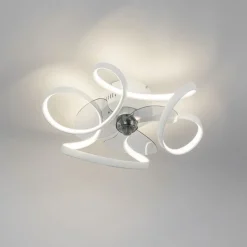 Plafondventilator wit 55cm incl. LED dimbaar met afstandsbediening - Mandy