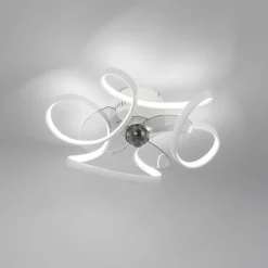 Plafondventilator wit 55cm incl. LED dimbaar met afstandsbediening - Mandy