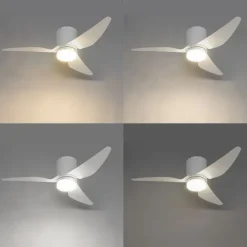 Plafondventilator wit 123cm incl. LED dimbaar met afstandsbediening - Patty