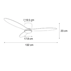 Plafondventilator wit 132cm incl. LED dimbaar met afstandsbediening - Sofio