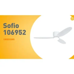 Plafondventilator wit 132cm incl. LED dimbaar met afstandsbediening - Sofio