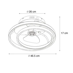 Plafondventilator wit 46.5cm incl. LED met afstandsbediening - Kees