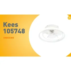 Plafondventilator wit 46.5cm incl. LED met afstandsbediening - Kees