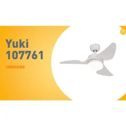 Plafondventilator wit 86.7cm incl. LED dimbaar met afstandsbediening - Yuki