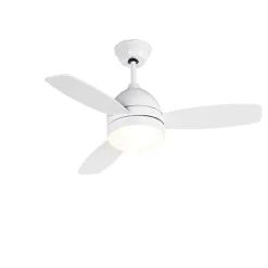 Plafondventilator wit met hout print 96cm met afstandsbediening - Rotar