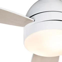 Plafondventilator wit met hout print 96cm met afstandsbediening - Rotar