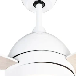 Plafondventilator wit met hout print 96cm met afstandsbediening - Rotar