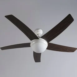 Plafondventilator wit met hout print 132cm met afstandsbediening - Cool