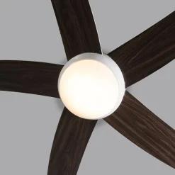 Plafondventilator wit met hout print 132cm met afstandsbediening - Cool