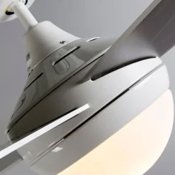 Plafondventilator wit met hout print 132cm met afstandsbediening - Cool