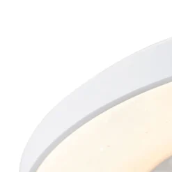 Plafondventilator wit met ster effect 60cm incl. LED dimbaar met afstandsbediening - Climo