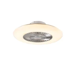 Plafondventilator zilver met ster effect 59cm incl. LED dimbaar met afstandsbediening - Clima