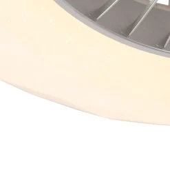 Plafondventilator zilver met ster effect 59cm incl. LED dimbaar met afstandsbediening - Clima