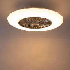 Plafondventilator zilver met ster effect 59cm incl. LED dimbaar met afstandsbediening - Clima