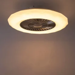 Plafondventilator zilver met ster effect 59cm incl. LED dimbaar met afstandsbediening - Clima
