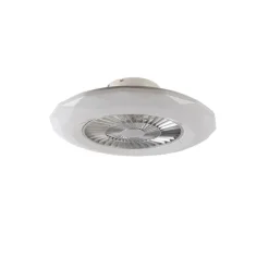 Plafondventilator zilver met ster effect 59cm incl. LED dimbaar met afstandsbediening - Clima