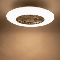 Plafondventilator zilver met ster effect 59cm incl. LED dimbaar met afstandsbediening - Clima