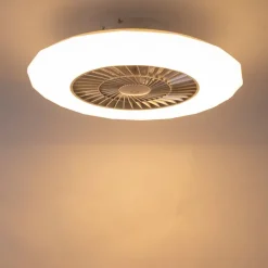 Plafondventilator zilver met ster effect 59cm incl. LED dimbaar met afstandsbediening - Clima