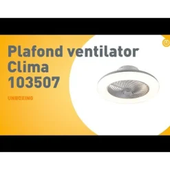 Plafondventilator zilver 55.5cm incl. LED dimbaar met afstandsbediening - Clima