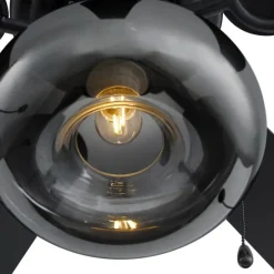 Plafondventilator zwart 107.5cm met trekschakelaar - Mistral Busa