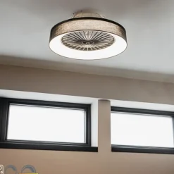 Plafondventilator zwart 47cm incl. LED dimbaar met afstandsbediening - Emily