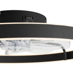 Plafondventilator zwart 70cm incl. LED dimbaar met afstandsbediening - Maddy