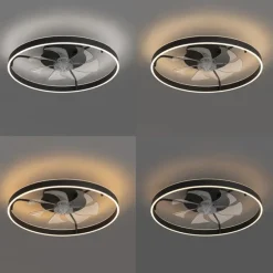 Plafondventilator zwart 70cm incl. LED dimbaar met afstandsbediening - Maddy