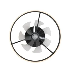 Plafondventilator zwart 70cm incl. LED dimbaar met afstandsbediening - Maddy