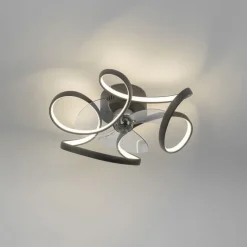 Plafondventilator zwart 55cm incl. LED dimbaar met afstandsbediening - Mandy