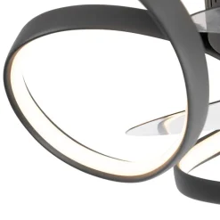 Plafondventilator zwart 55cm incl. LED dimbaar met afstandsbediening - Mandy