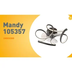 Plafondventilator zwart 55cm incl. LED dimbaar met afstandsbediening - Mandy