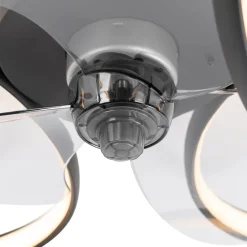 Plafondventilator zwart 55cm incl. LED dimbaar met afstandsbediening - Mandy