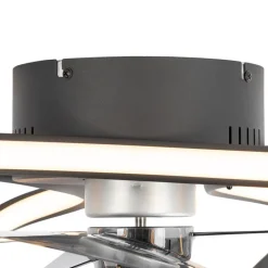 Plafondventilator zwart 55cm incl. LED dimbaar met afstandsbediening - Mandy