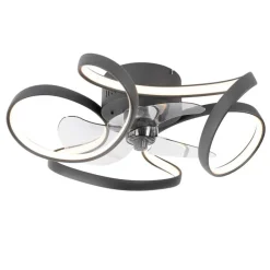 Plafondventilator zwart 55cm incl. LED dimbaar met afstandsbediening - Mandy