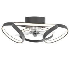 Plafondventilator zwart 55cm incl. LED dimbaar met afstandsbediening - Mandy