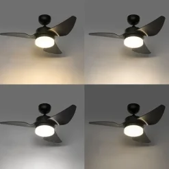 Plafondventilator zwart 86.7cm incl. LED dimbaar met afstandsbediening - Yuki