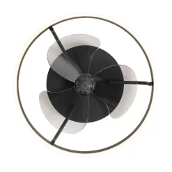 Plafondventilator zwart 50cm incl. LED dimbaar met afstandsbediening - Maddy