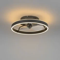 Plafondventilator zwart 50cm incl. LED dimbaar met afstandsbediening - Maddy