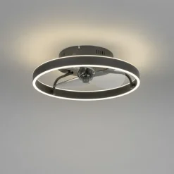 Plafondventilator zwart 50cm incl. LED dimbaar met afstandsbediening - Maddy